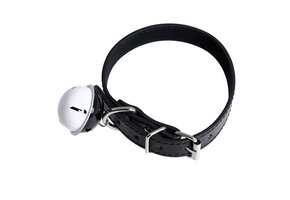 Elegant Black Collar With Bell Made Of Premium PU Leather | Kiotos