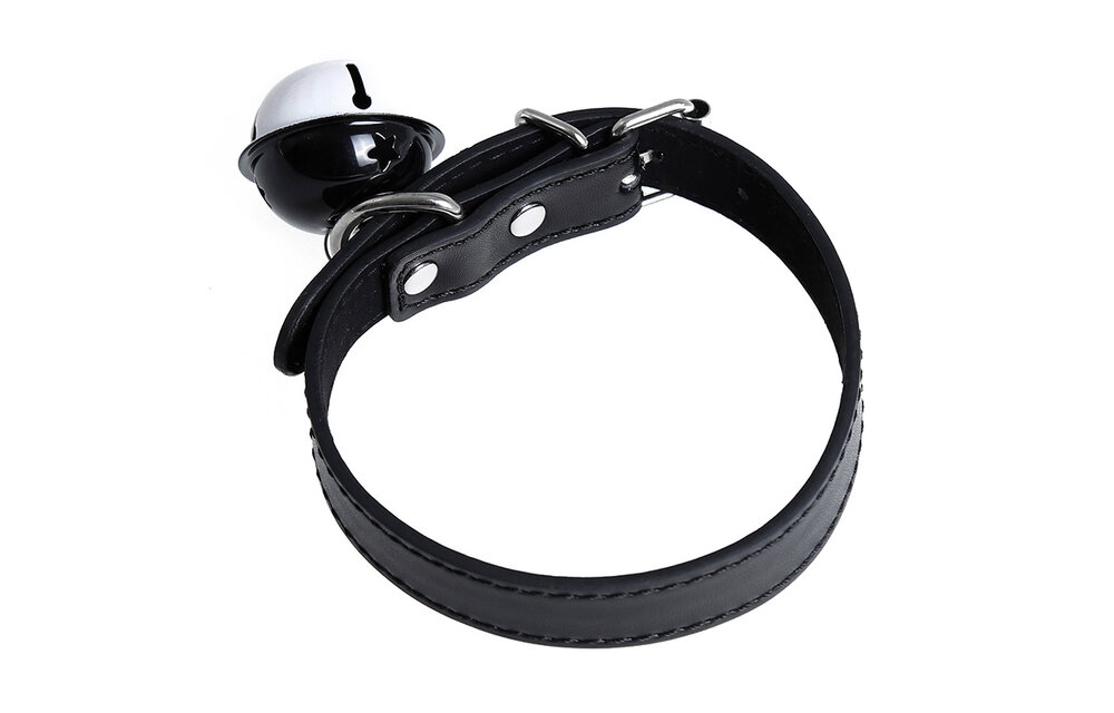 Elegant Black Collar With Bell Made Of Premium PU Leather | Kiotos