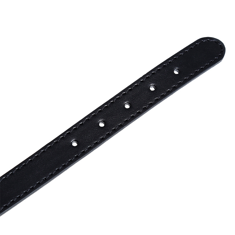 Elegante Zwarte Halsband Met Bel Van Premium Pu-Leer | Kiotos