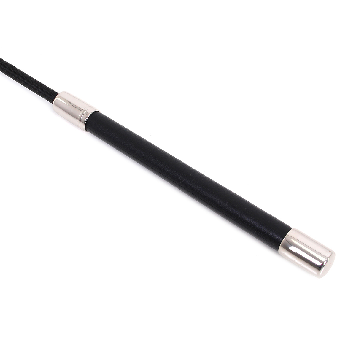 Elegante schwarze PU-Peitsche 51 cm | Kiotos Leather kraftvoll