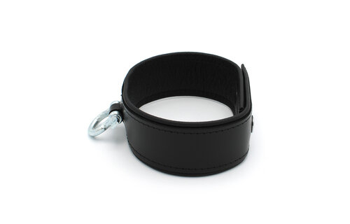 Leren Halsband Met Metalen Beugel & Verstelbare Drukknopen