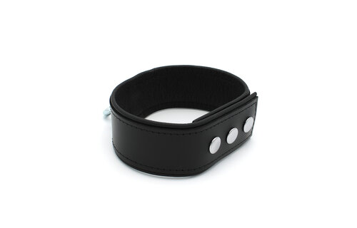 Leather Collar with Metal Buckle & Adjustable Press Studs