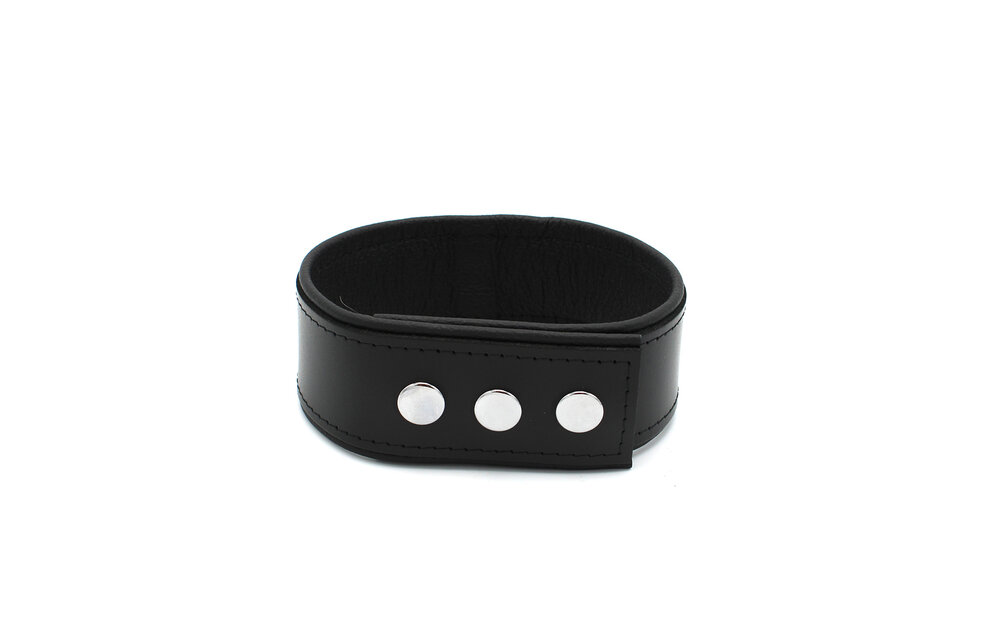 Leather Collar with Metal Buckle & Adjustable Press Studs
