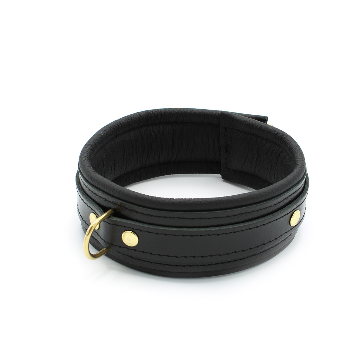 Glanzende Zwarte Leren Bdsm-Halsband | Stijl & Comfort
