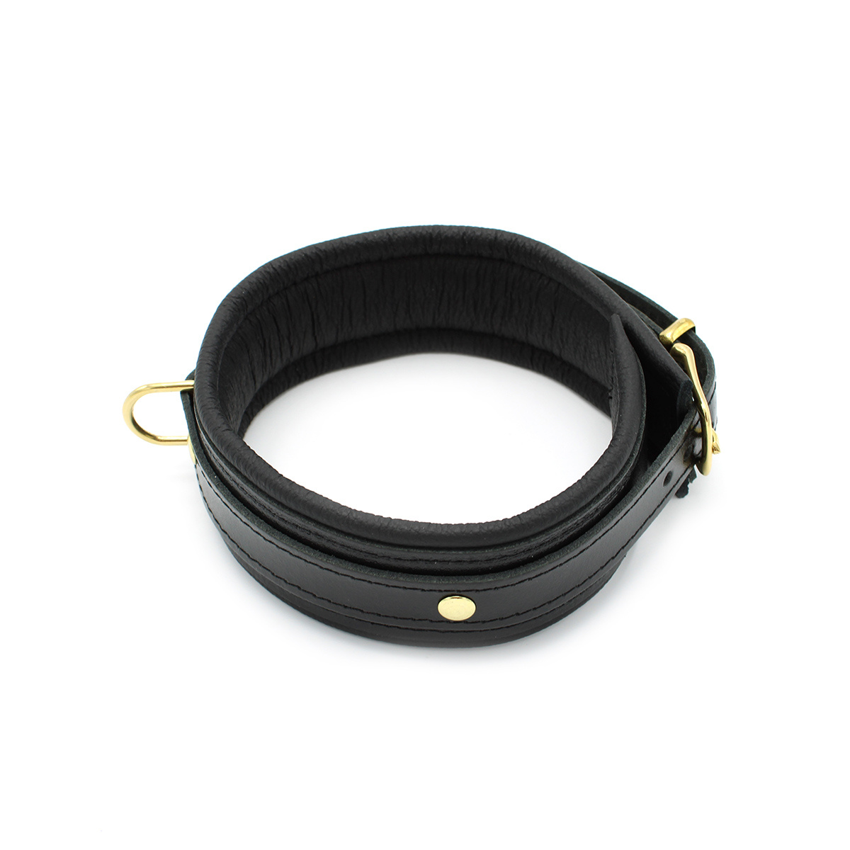 Shiny Black Leather BDSM Collar | Style & Comfort