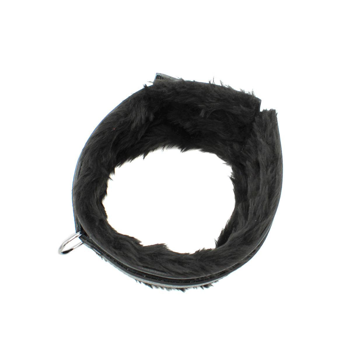 Black Leather Collar With Soft Fluffy Lining | Kiotos