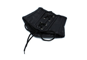 Black Leather Corset Collar With Laces - Stylish & Comfortable
