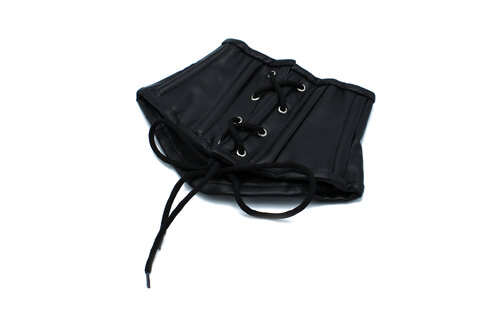 Black Leather Corset Collar With Laces - Stylish & Comfortable