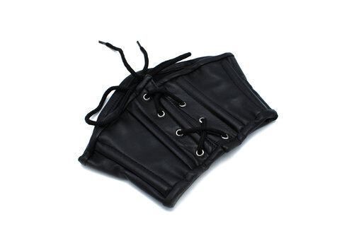 Black Leather Corset Collar With Laces - Stylish & Comfortable