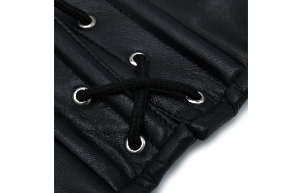 Black Leather Corset Collar With Laces - Stylish & Comfortable