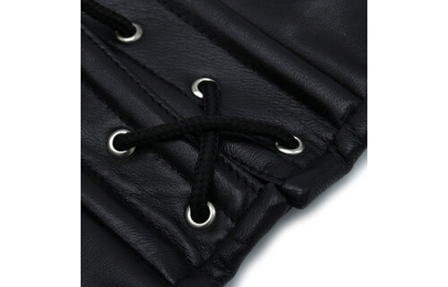 Zwarte Leren Korsetkraag Met Veters - Stijlvol & Comfortabel