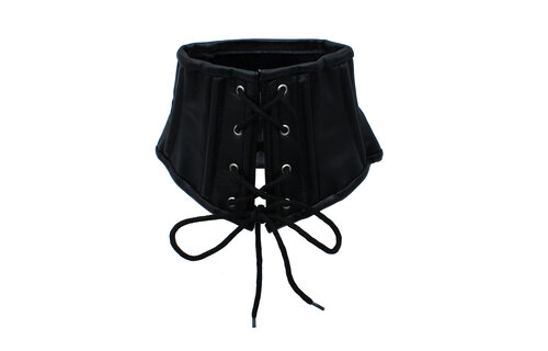 Black Leather Corset Collar With Laces - Stylish & Comfortable