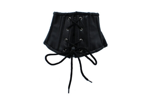 Black Leather Corset Collar With Laces - Stylish & Comfortable