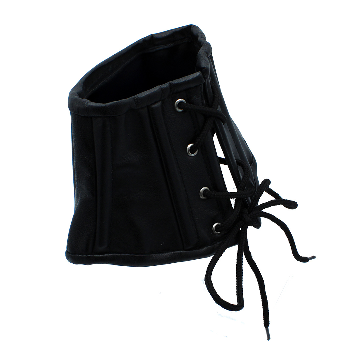Black Leather Corset Collar With Laces - Stylish & Comfortable