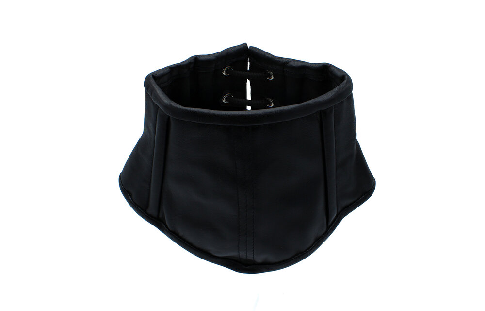Black Leather Corset Collar With Laces - Stylish & Comfortable