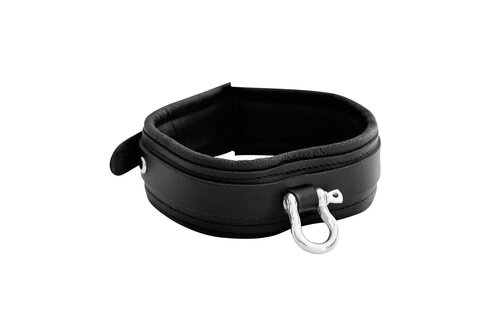 Black Leather BDSM Collar With Metal Buckle | Kiotos Leather