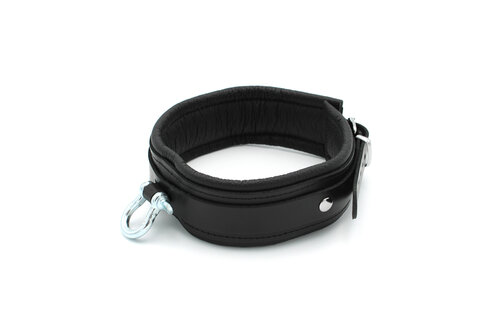 Black Leather BDSM Collar With Metal Buckle | Kiotos Leather