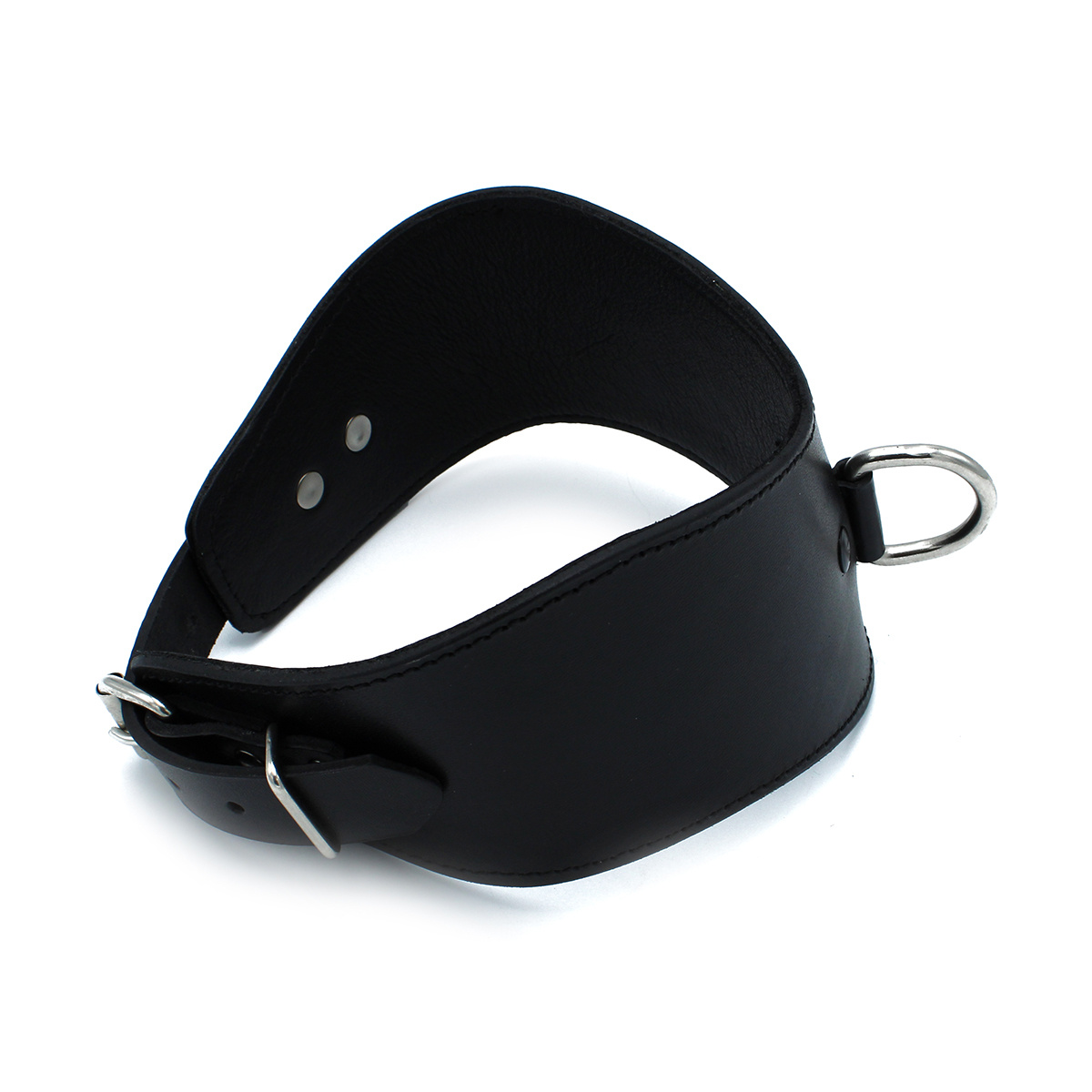 Black Leather Collar 54 cm With D-Ring – Stylish & Comfortable