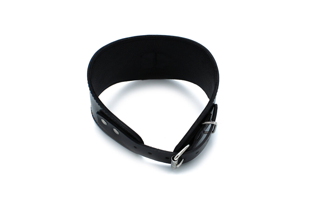 Black Leather Collar 54 cm With D-Ring – Stylish & Comfortable