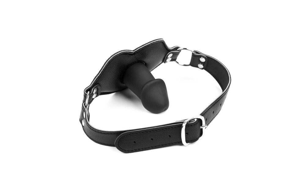 Big Lips Penis Gag Schwarz | Verstellbarer, bequemer Mundknebel