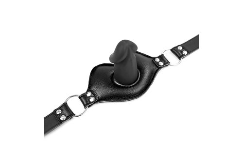 Big Lips Penis Gag Schwarz | Verstellbarer, bequemer Mundknebel