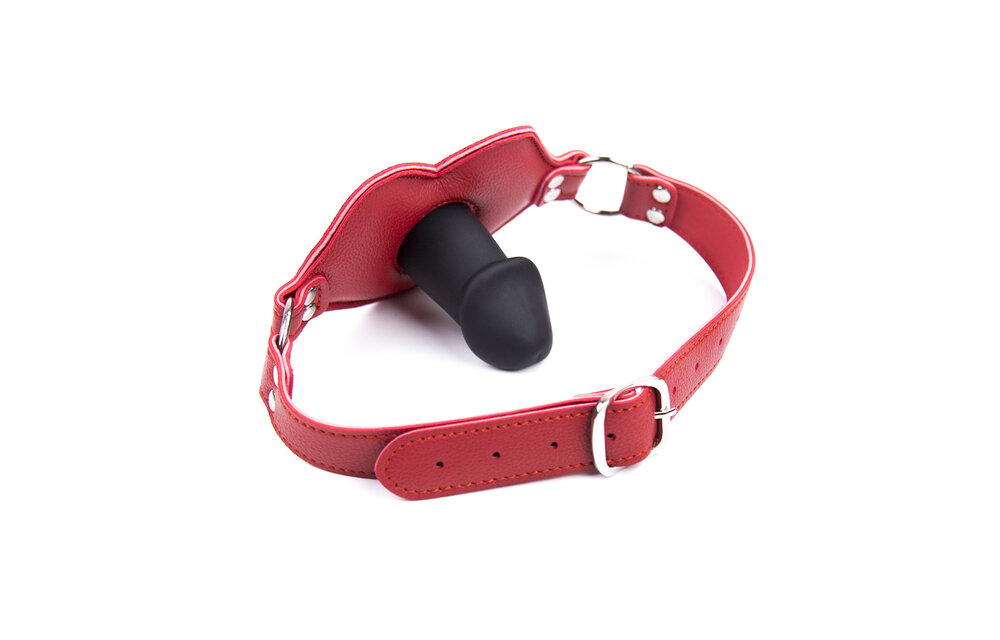 Big Lips Penis-Mundknebel Rot | Verstellbarer BDSM-Knebel