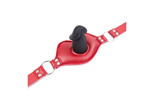Big Lips Penis Mouth Gag Red | Adjustable BDSM Gag