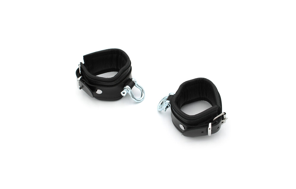 Leather BDSM Handcuffs With Metal Braces – Strong & Durable