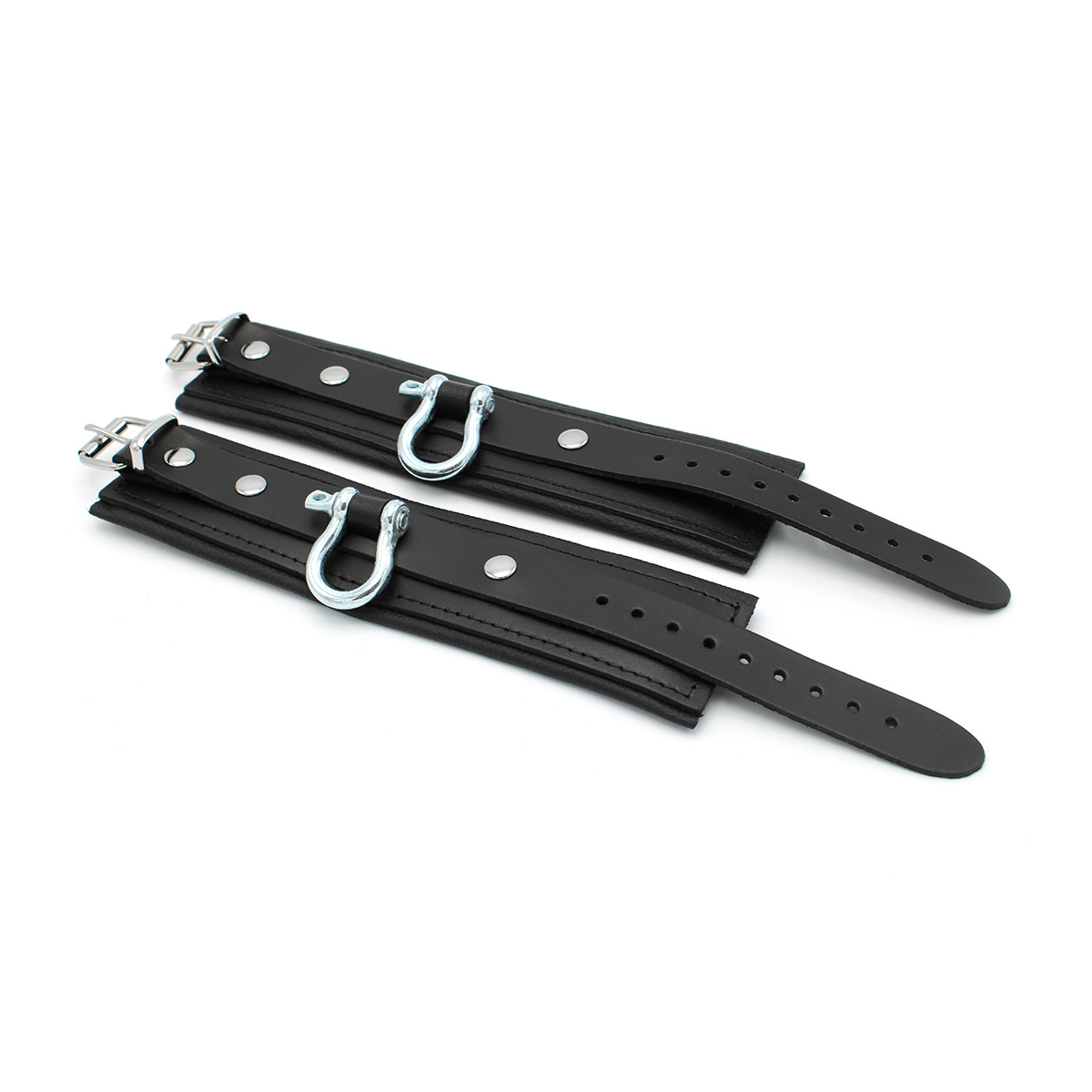 Leder-BDSM-Handschellen mit Metallbügel – Stark & Langlebig