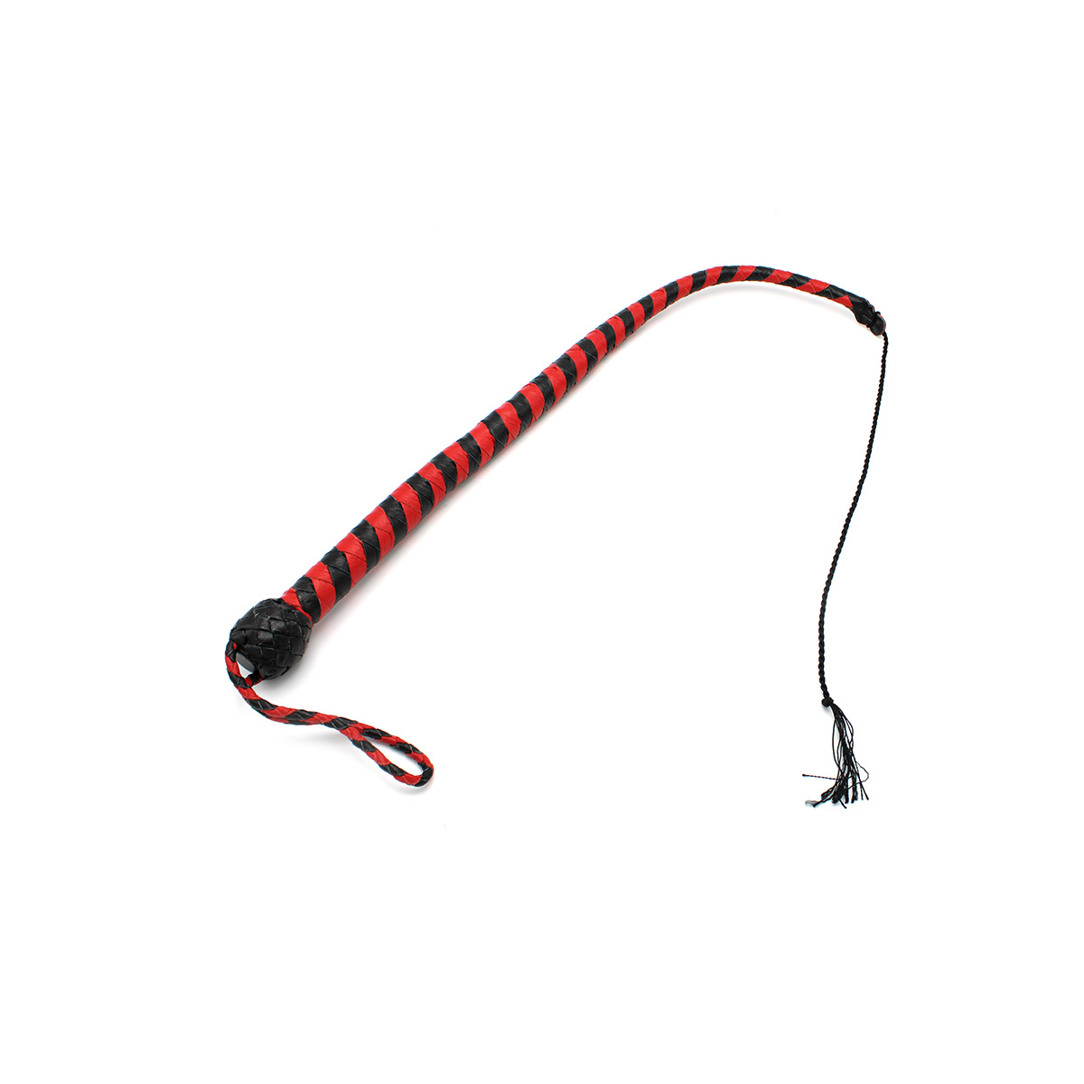 Leather Whip Black & Red 60 cm – Stylish & Durable
