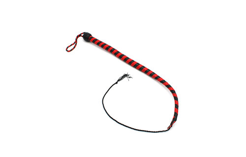 Leather Whip Black & Red 60 cm – Stylish & Durable