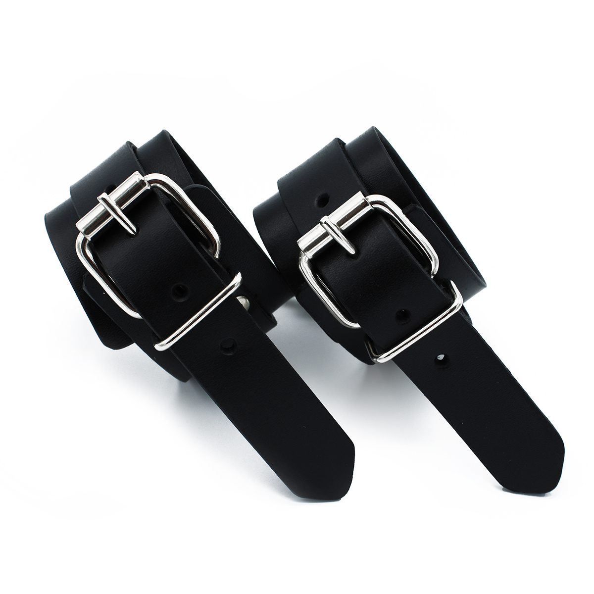 Black Leather Handcuffs With Chain – Stylish & Sturdy Buy