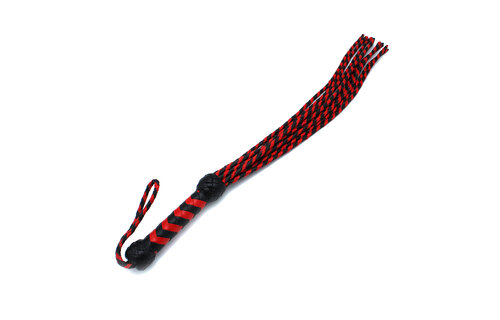 Leren Zweep Negen Staarten 66 cm Zwart-Rood | Kiotos Leather