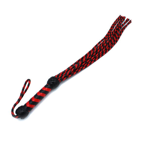 Leather Whip Nine Tails 66 cm Black-Red | Kiotos Leather