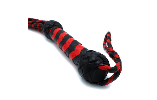 Leather Whip Nine Tails 66 cm Black-Red | Kiotos Leather