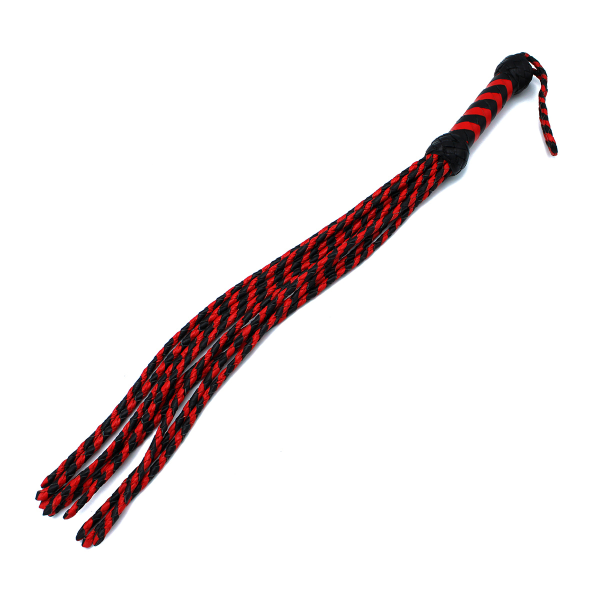 Leather Whip Nine Tails 66 cm Black-Red | Kiotos Leather