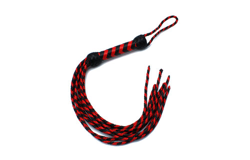 Leather Whip Nine Tails 66 cm Black-Red | Kiotos Leather