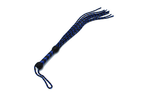 Leather Whip 9 Tails Black & Blue – 66 cm, Kiotos Leather