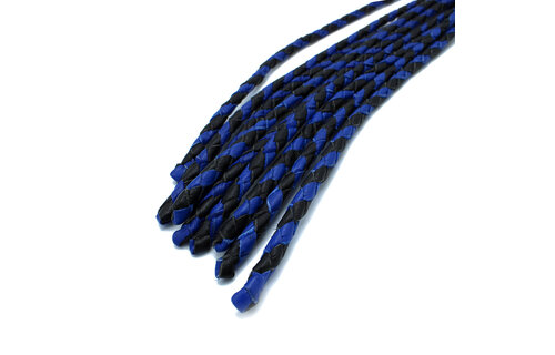 Leren Zweep 9 Staarten Zwart & Blauw – 66 cm, Kiotos Leather