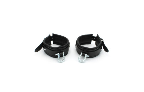 Bdsm Leren Enkelboeien Met Metalen Beugel | Kiotos Leather