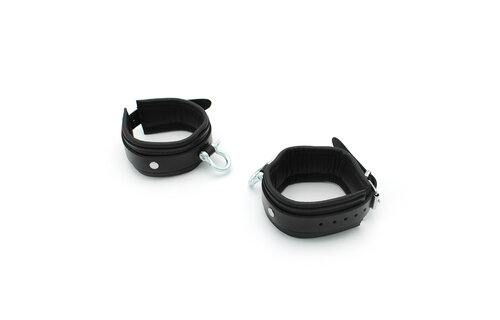 Bdsm Leren Enkelboeien Met Metalen Beugel | Kiotos Leather