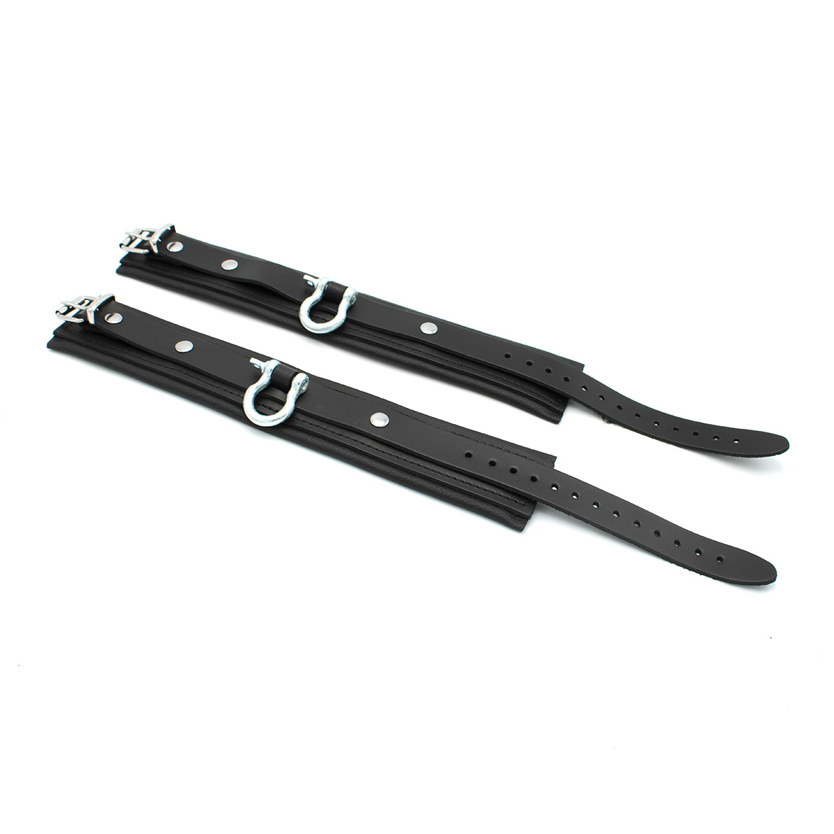 Bdsm Leren Enkelboeien Met Metalen Beugel | Kiotos Leather