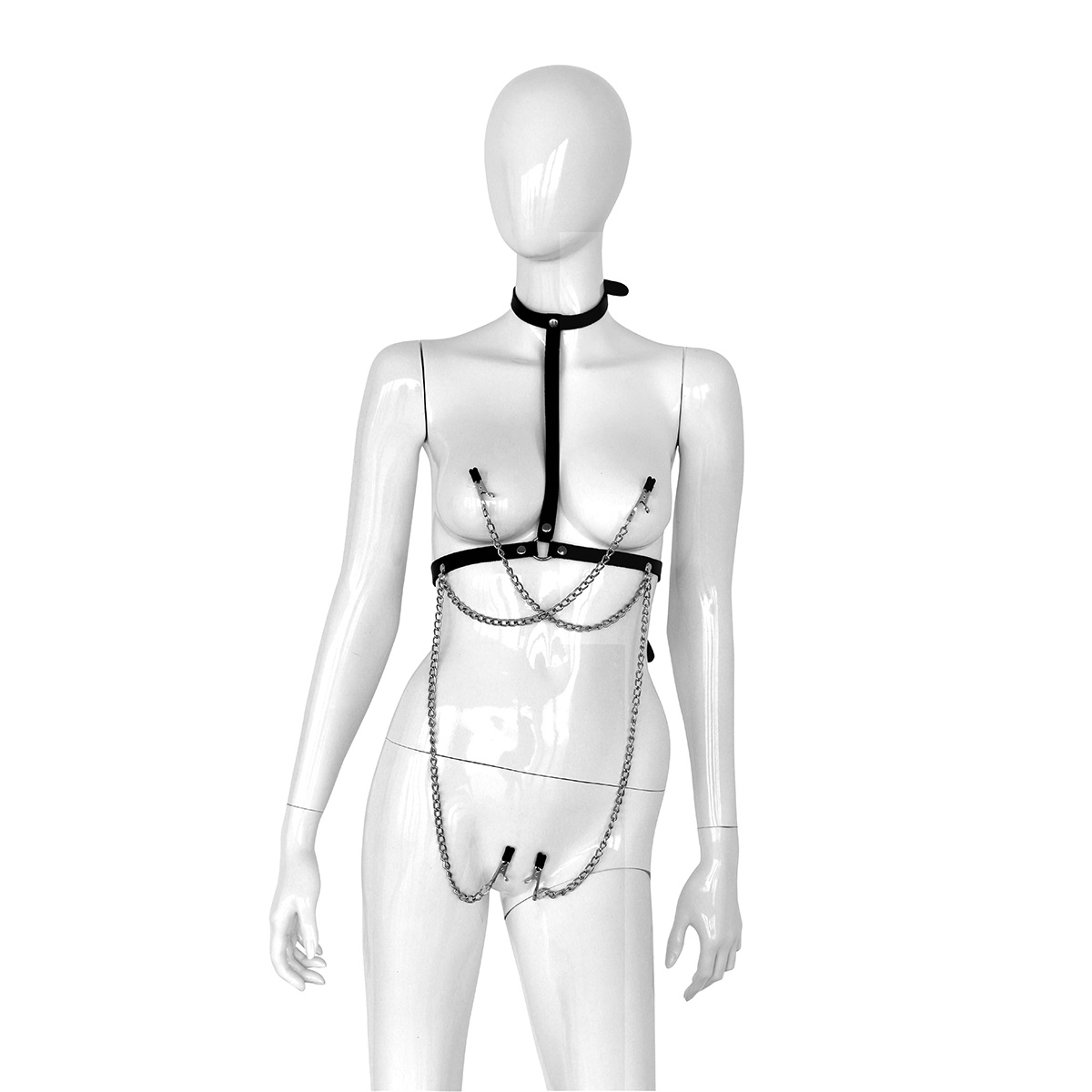 Leather Collar Box with 4 Clamps | BDSM Accessory Black