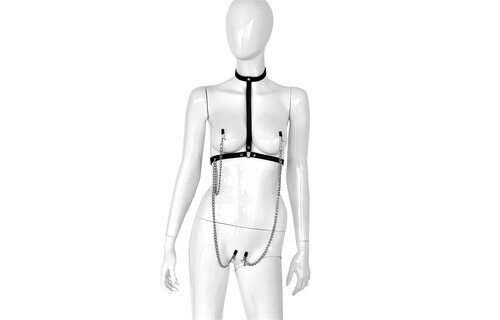 Leather Collar Box with 4 Clamps | BDSM Accessory Black