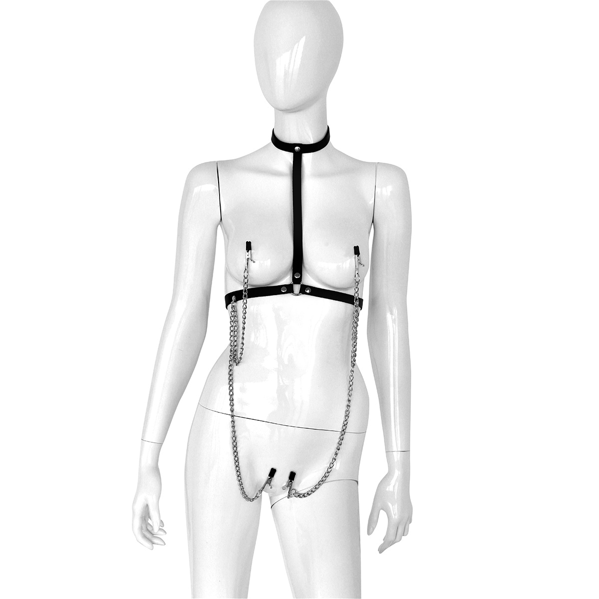 Leather Collar Box with 4 Clamps | BDSM Accessory Black