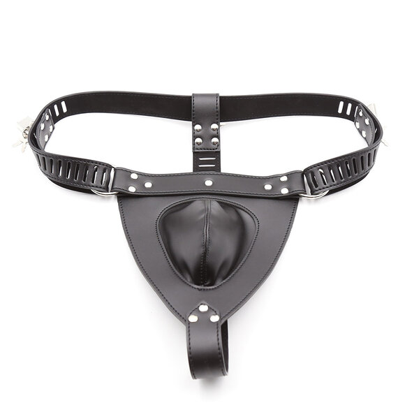 Leather Chastity Trousers With 3 Padlocks - Safe & Comfortable