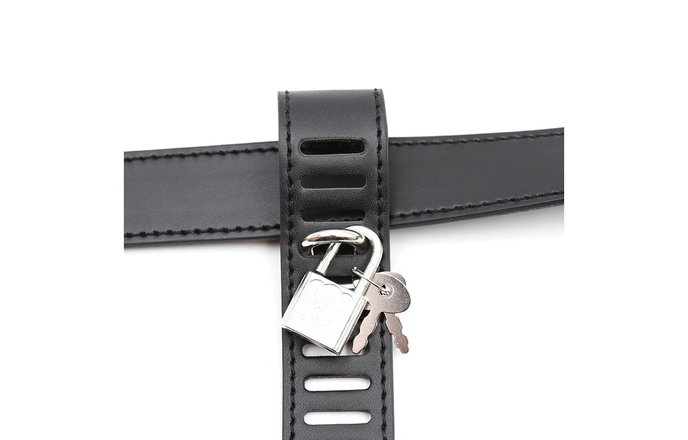 Leather Chastity Trousers With 3 Padlocks - Safe & Comfortable