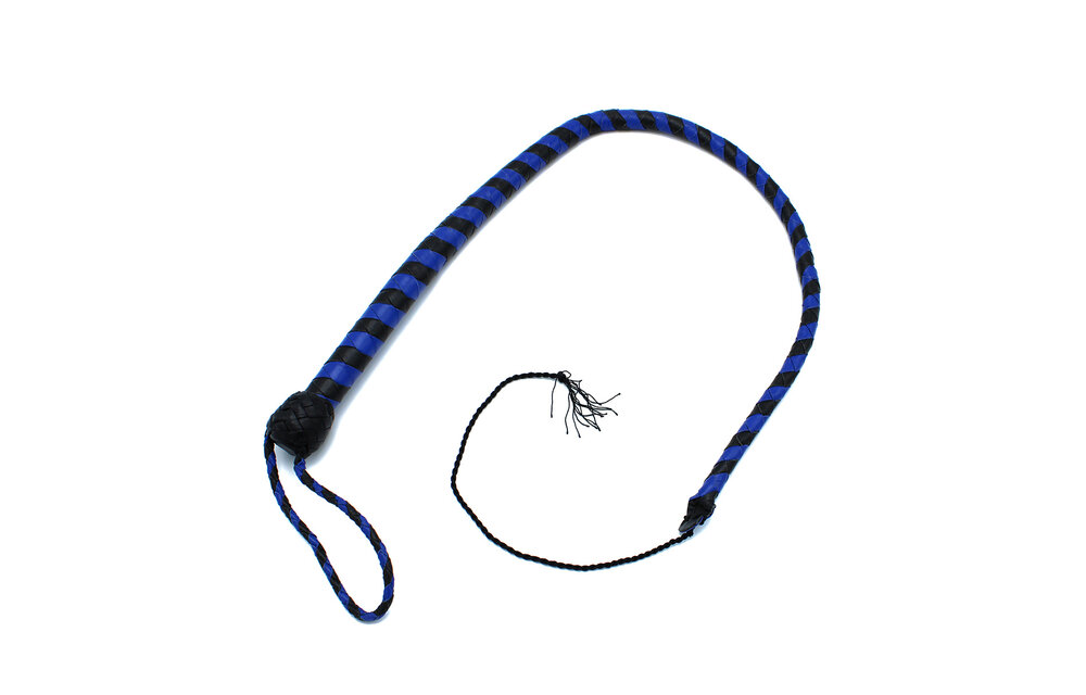 Leather Whip Black & Blue 90 cm – Stylish & Durable