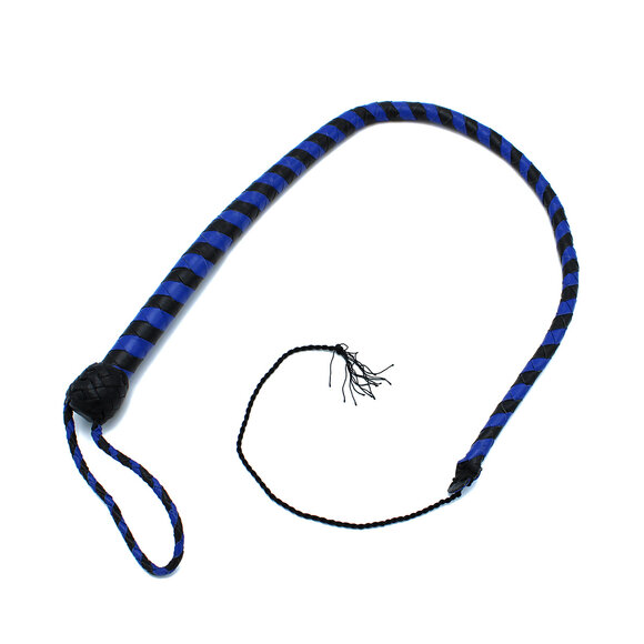 Leather Whip Black & Blue 90 cm – Stylish & Durable
