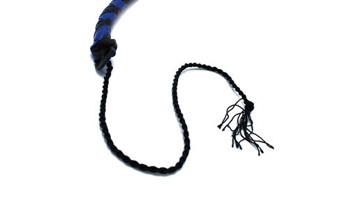 Leren Zweep Zwart & Blauw 90 cm – Stijlvol & Duurzaam